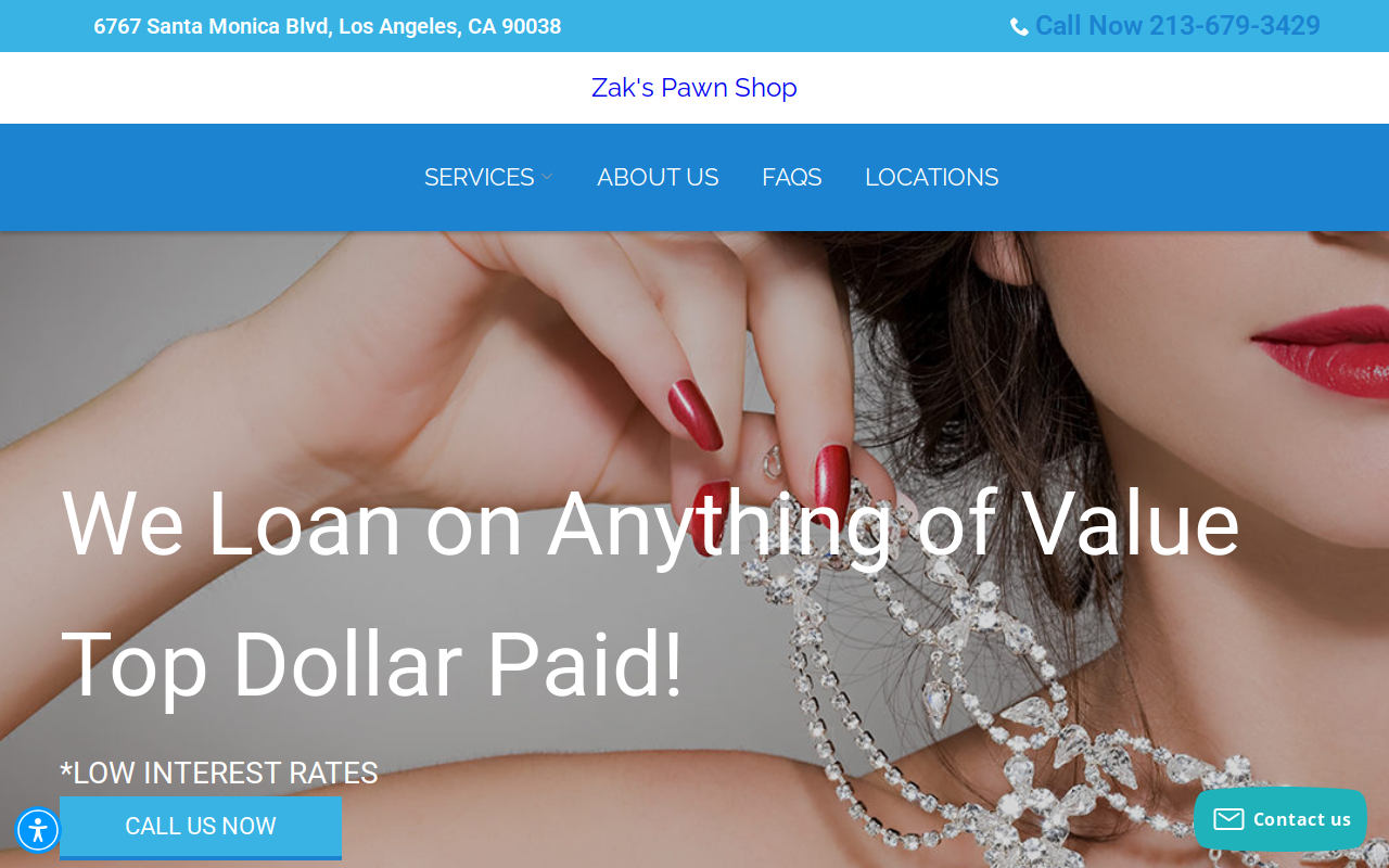 Zak's Pawn Shop website preview