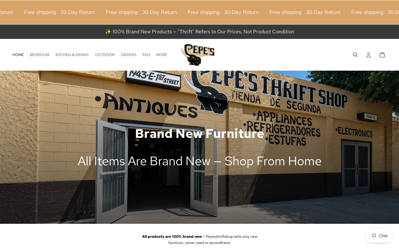 Pepe's Thrift Shop website preview