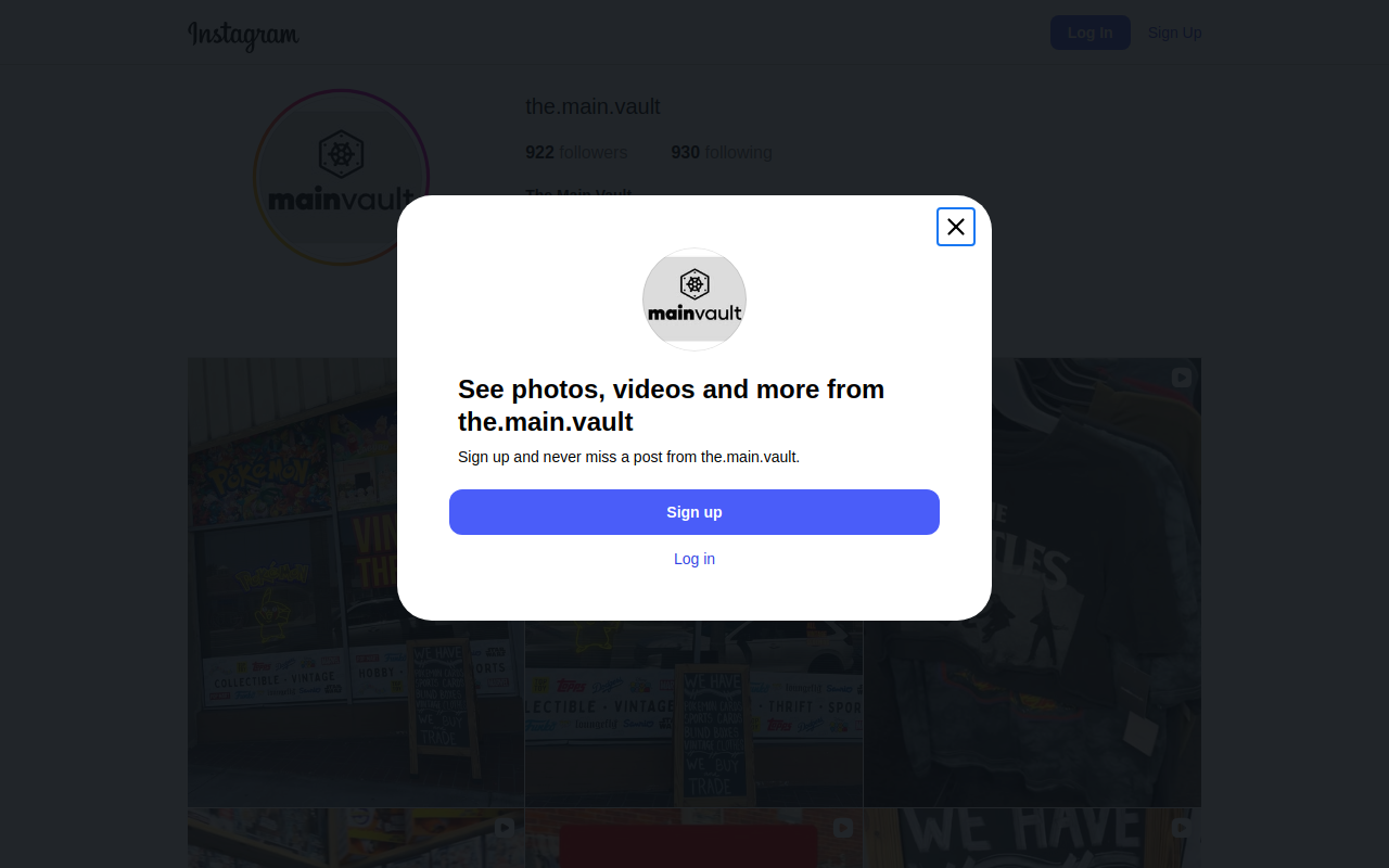 The Main Vault website preview