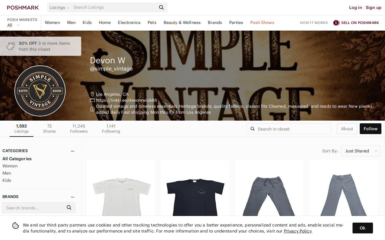 Simple Vintage LLC website preview