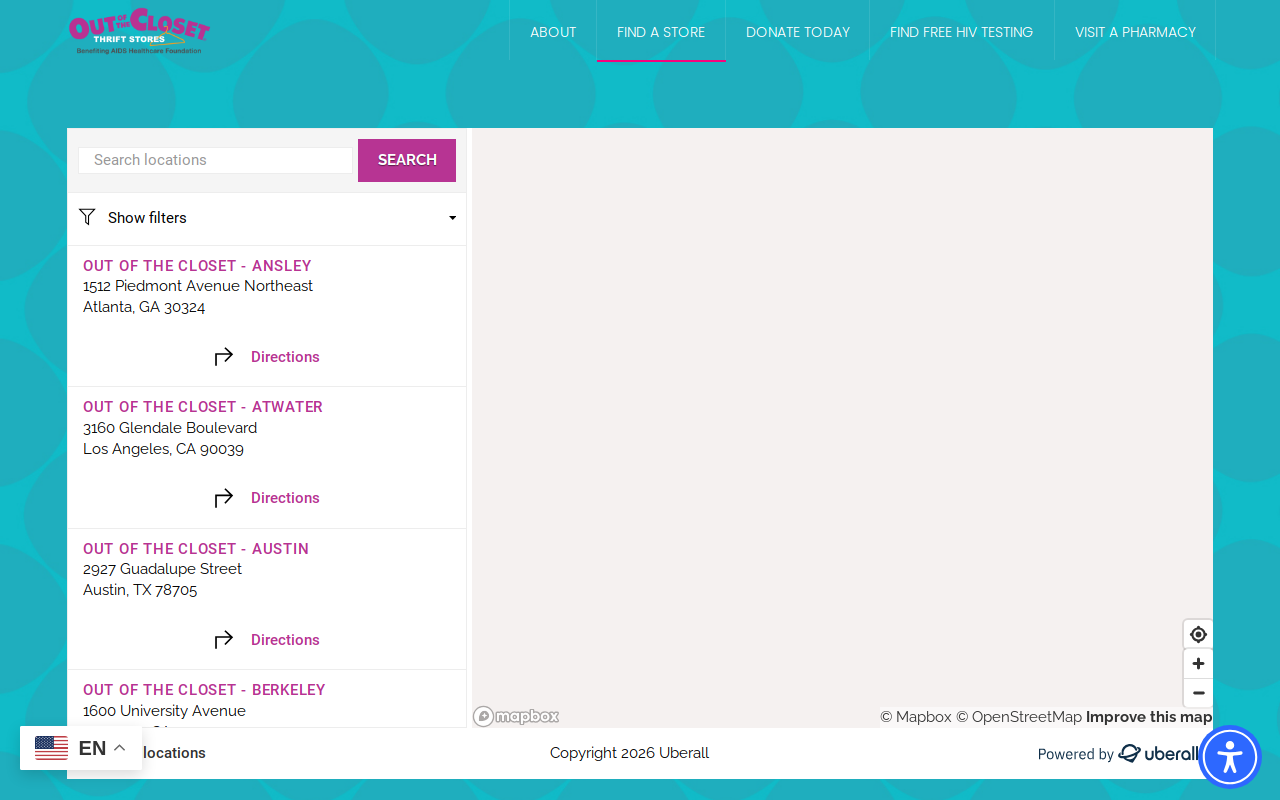 Out of the Closet website preview