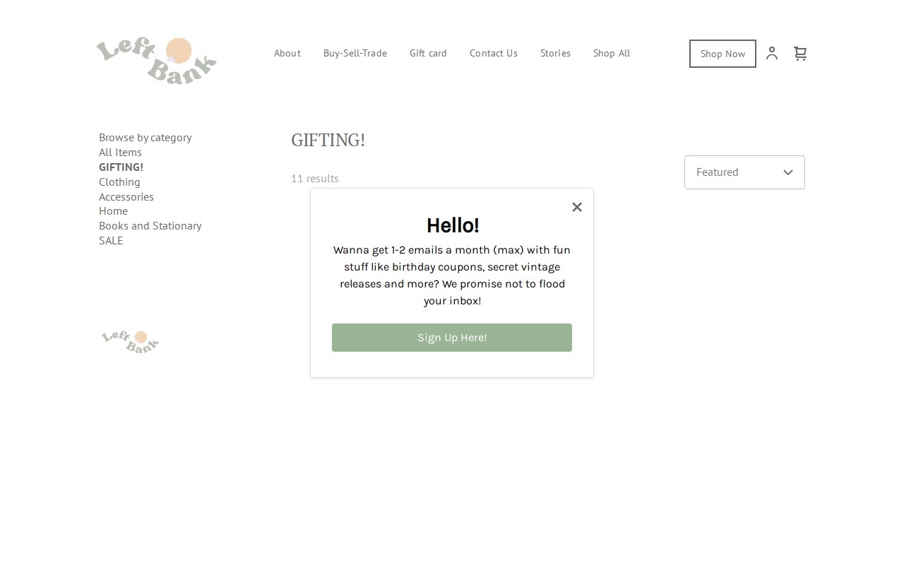 The Left Bank website preview
