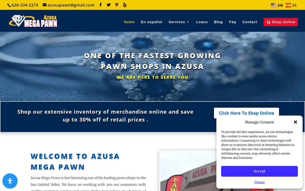 Azusa Pawn website preview