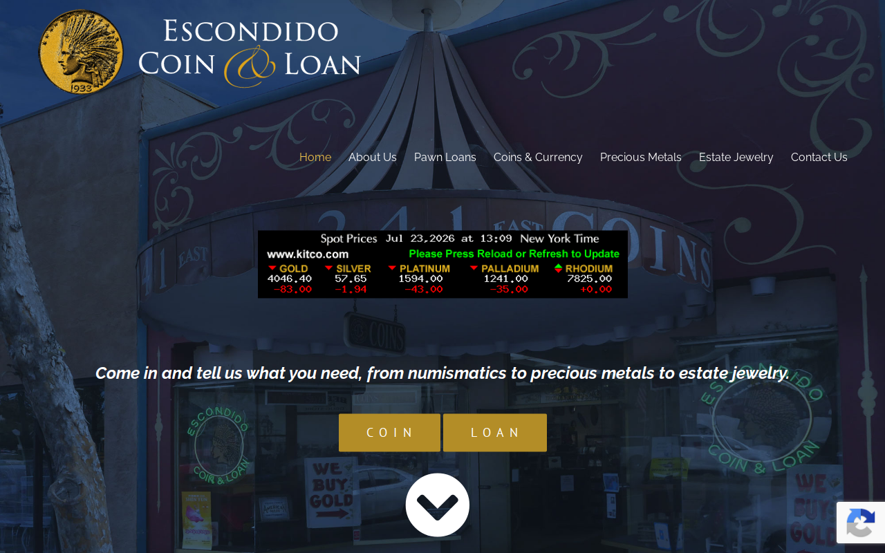 Escondido Coin & Loan website preview