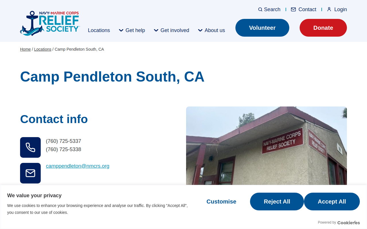 Camp Pendleton Thrift Store website preview