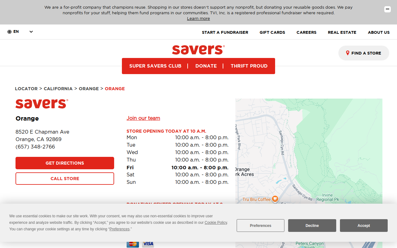 Savers website preview