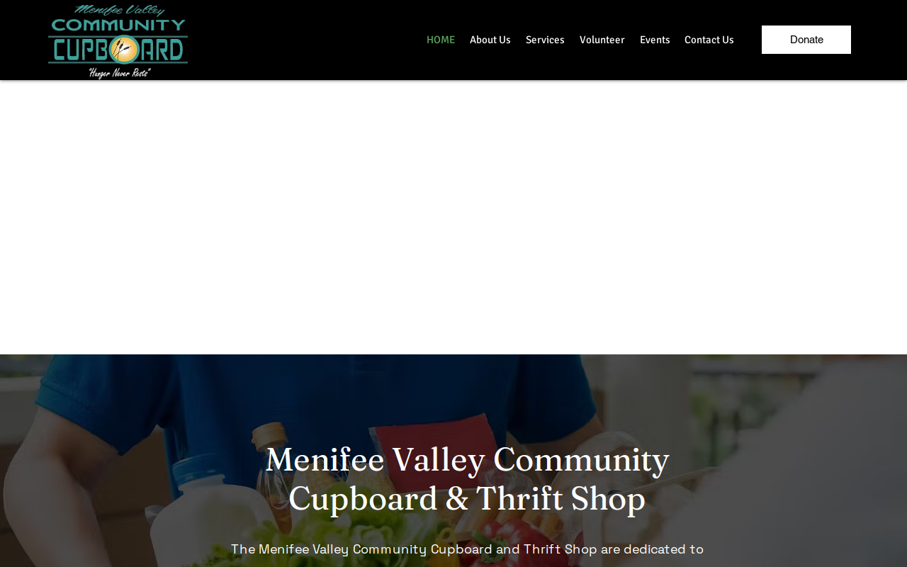 Menifee Valley Community Cupboard Thrift Shop website preview