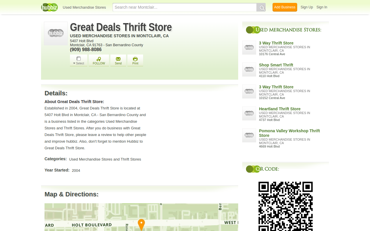 Great Deals Thrift Store website preview
