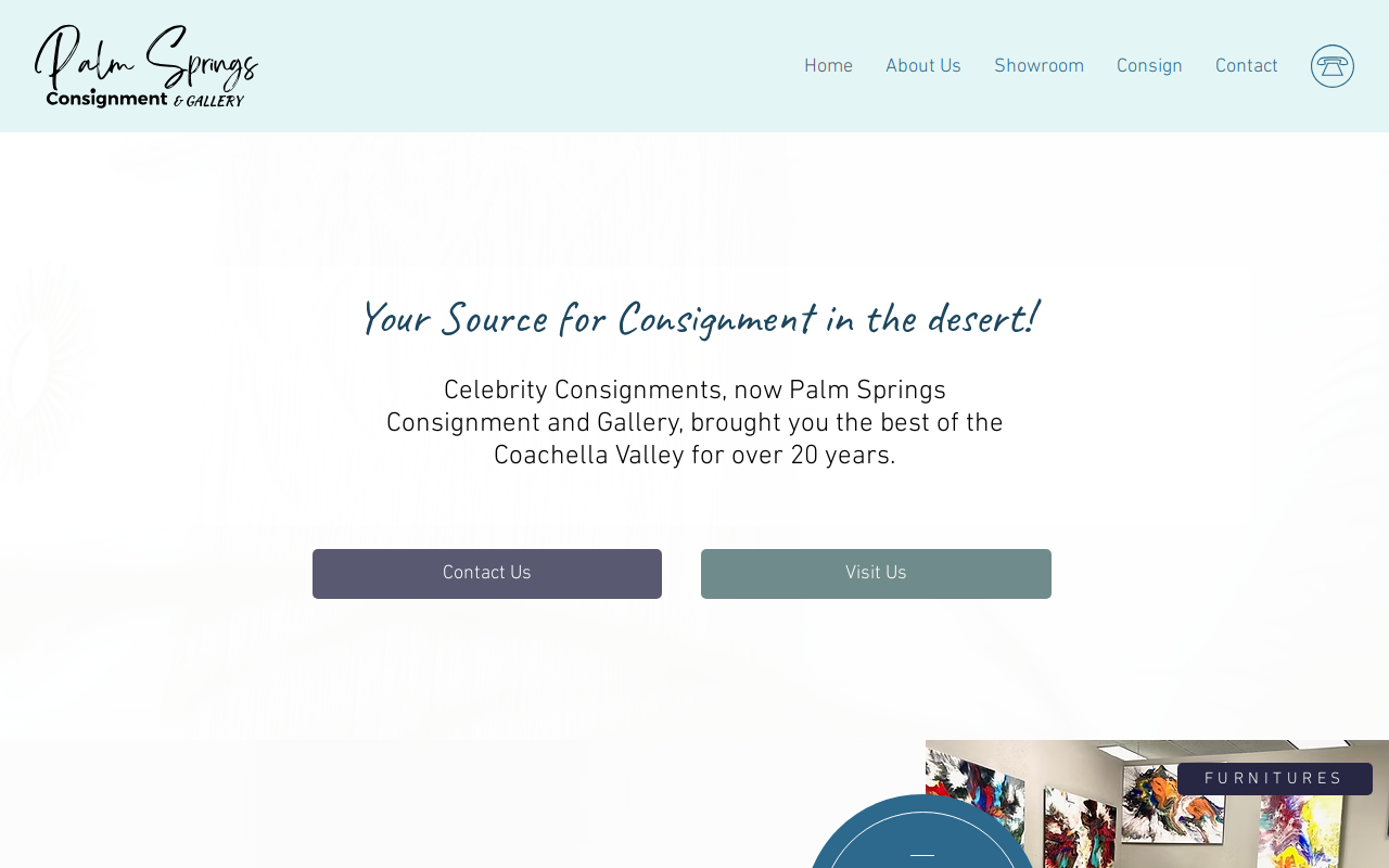 Palm Springs Consignment & Gallery website preview