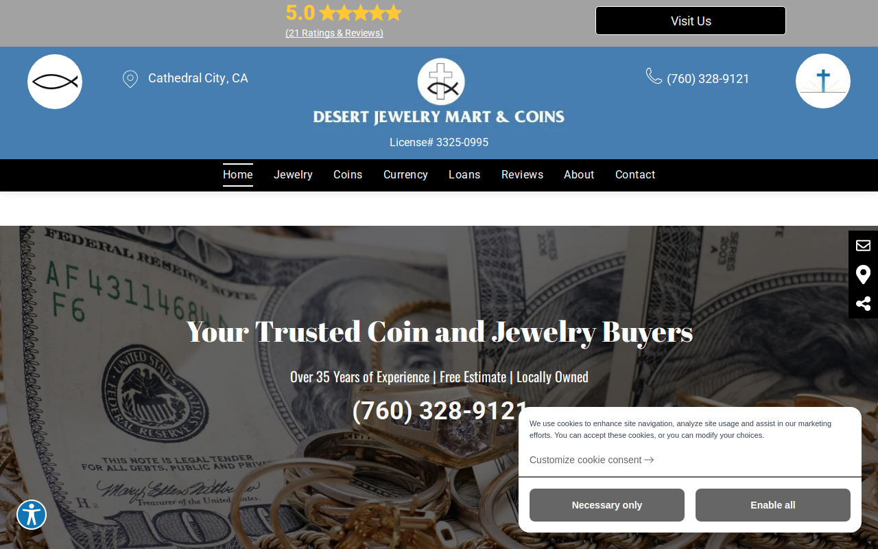 Desert Jewelry Mart website preview