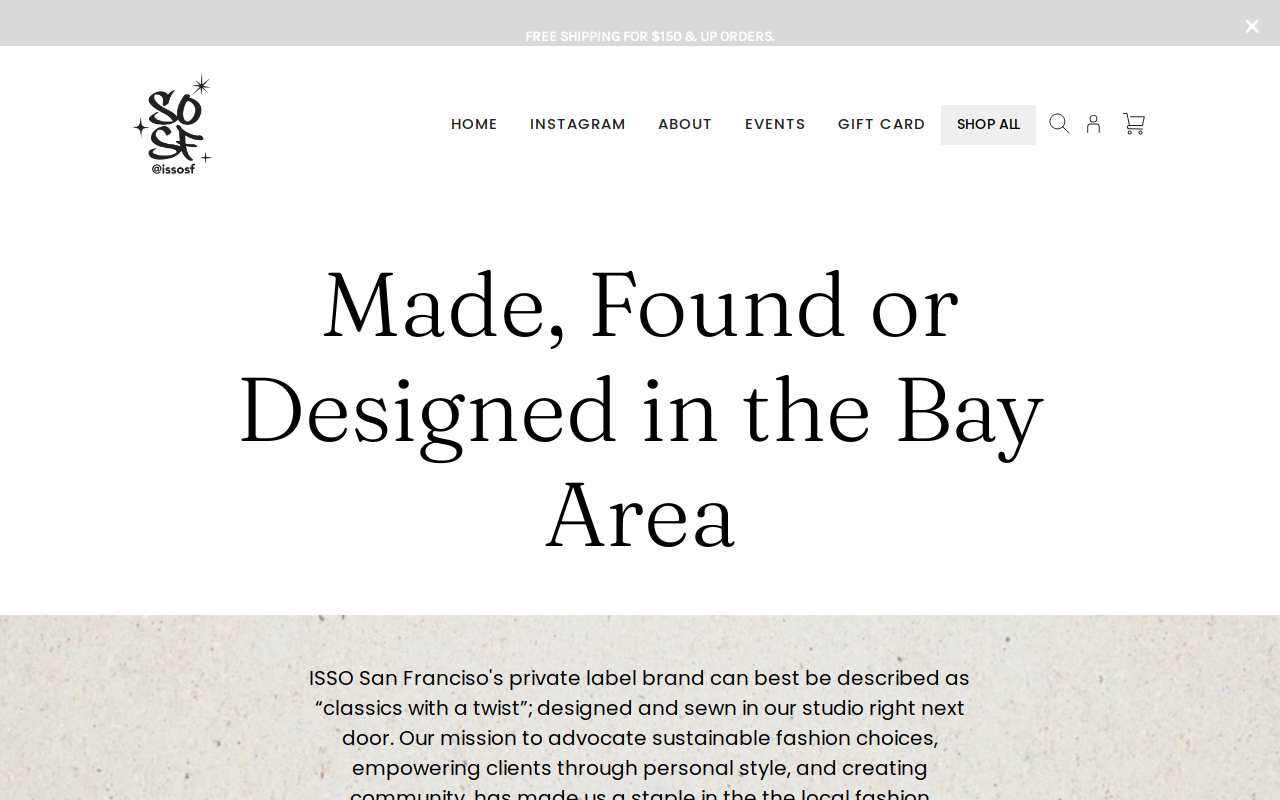 Isso San Francisco website preview