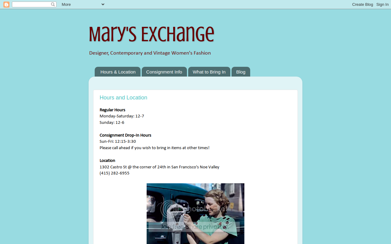 Mary's Exchange website preview
