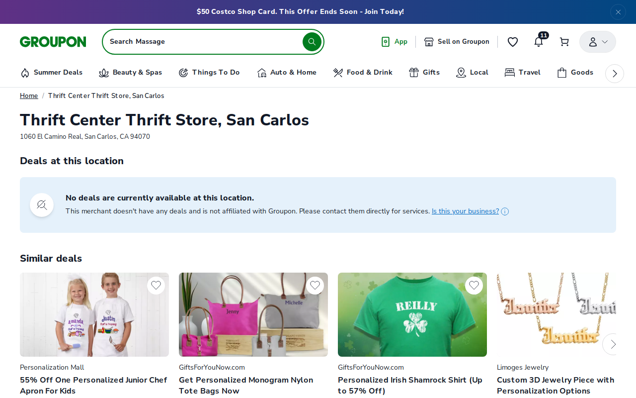 Thrift Center Thrift Store website preview