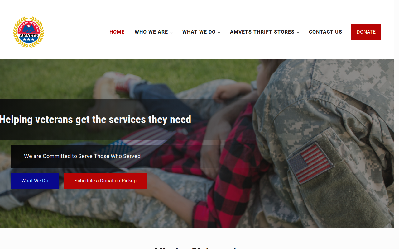 Team Amvets Thrift Store website preview