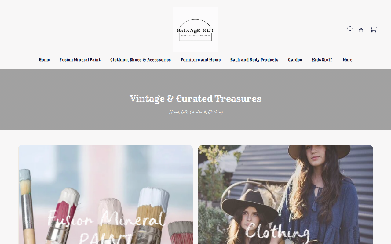 Salvage Hut website preview