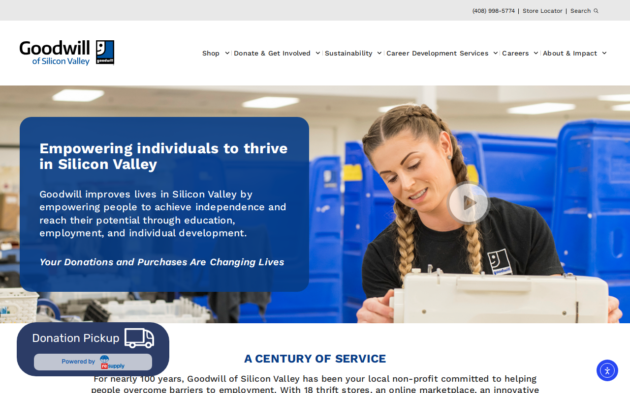 Goodwill Of Silicon Valley website preview