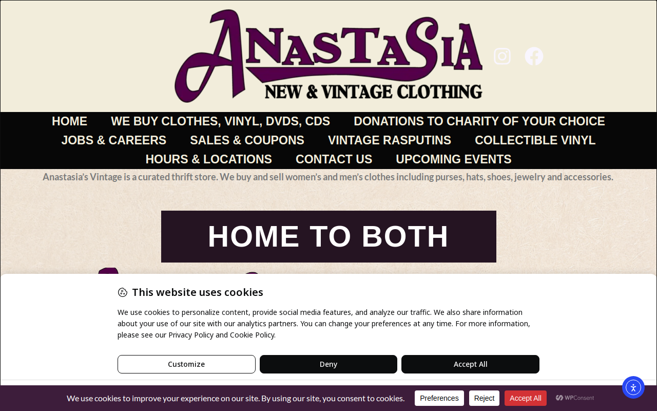 Anastasia's Vintage Campbell website preview