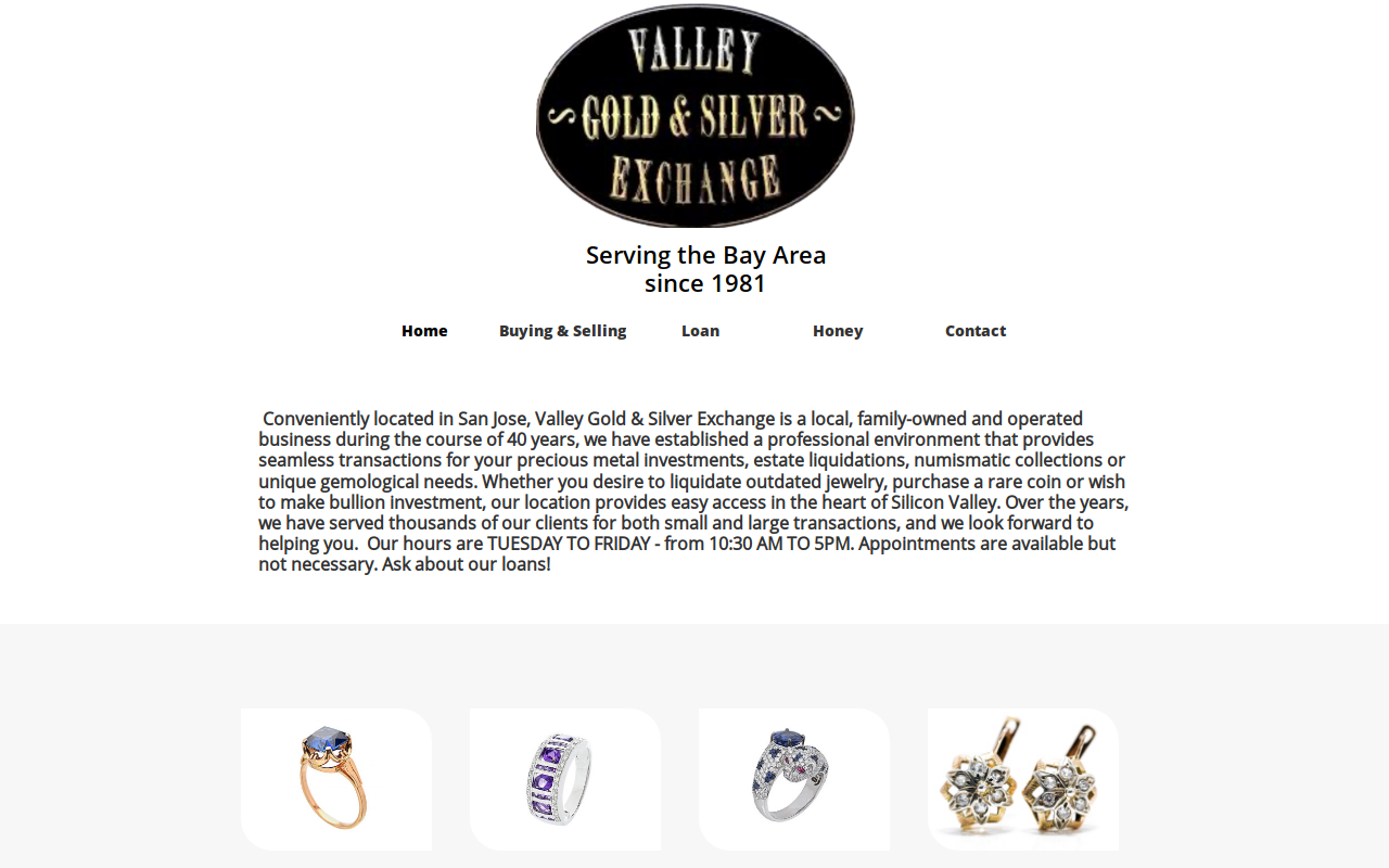 Valley Gold & Silver Exchange website preview
