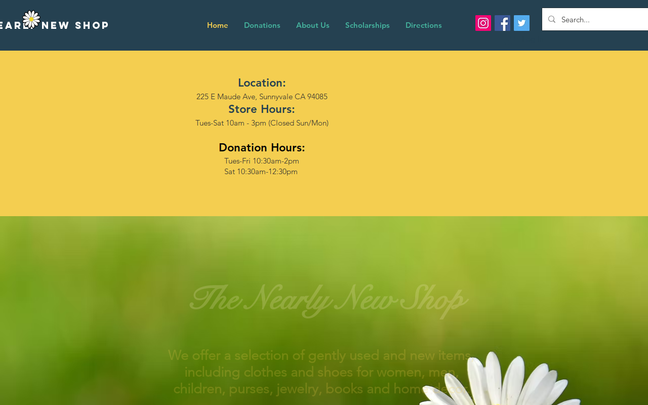 Nearly New Shop website preview