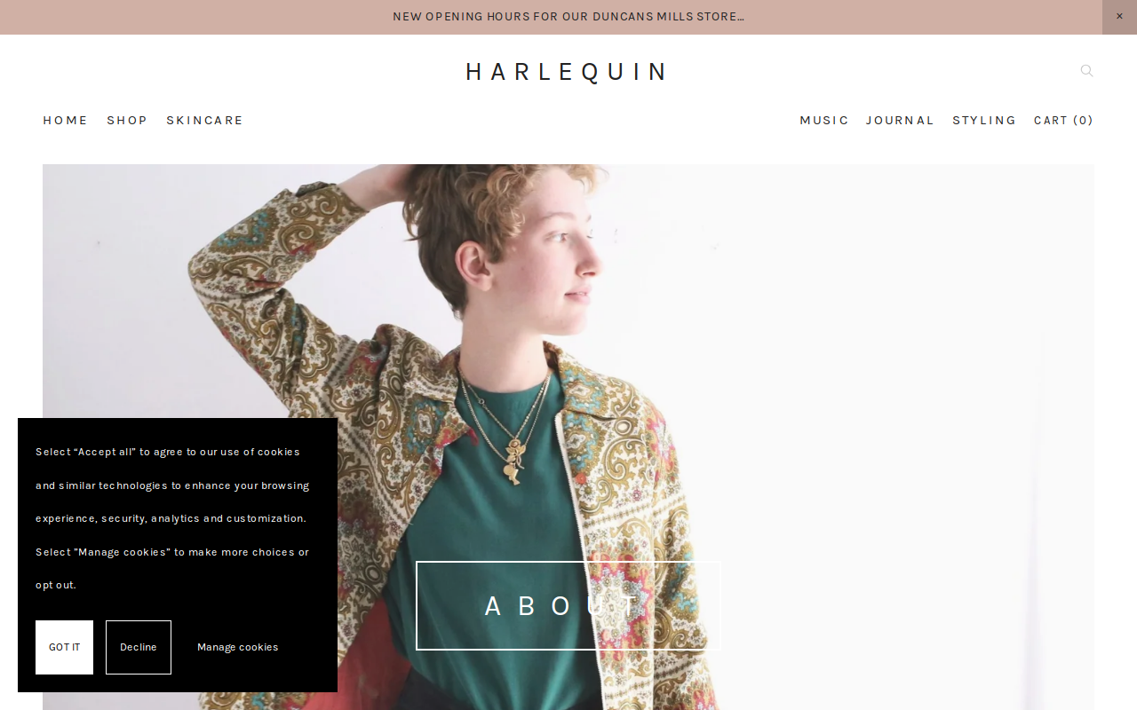 Harlequin Duncans Mills website preview