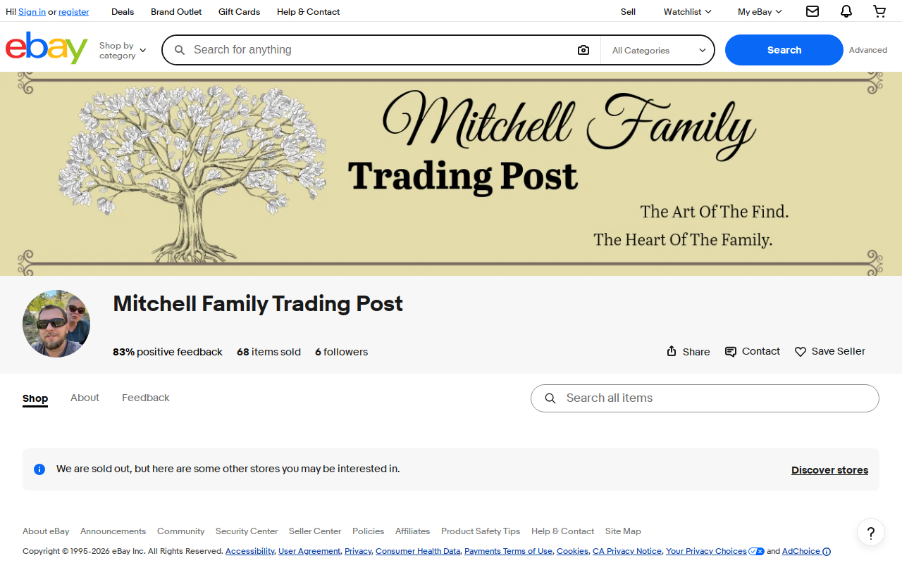 Mitchell Family Trading Post website preview