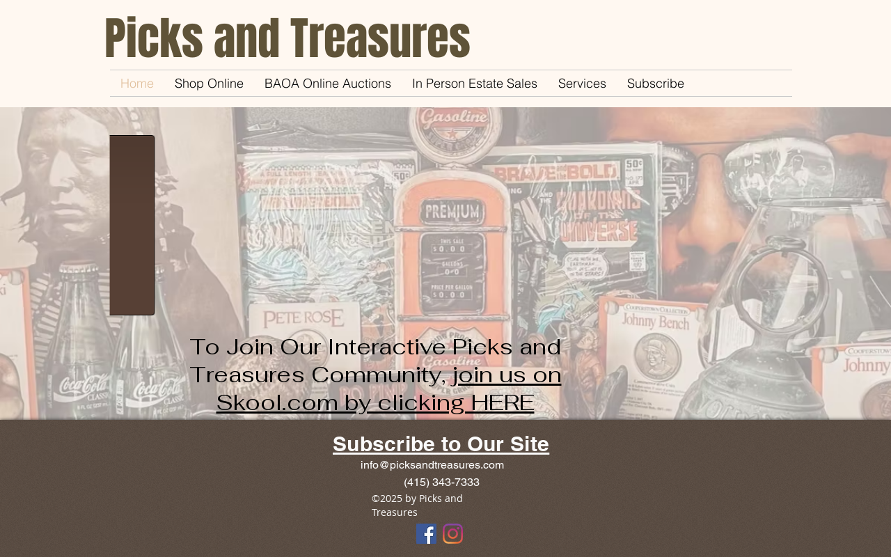 Picks and Treasures website preview