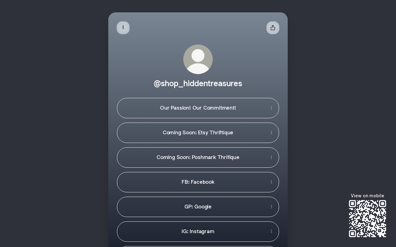 Hidden Treasures Boutique website preview