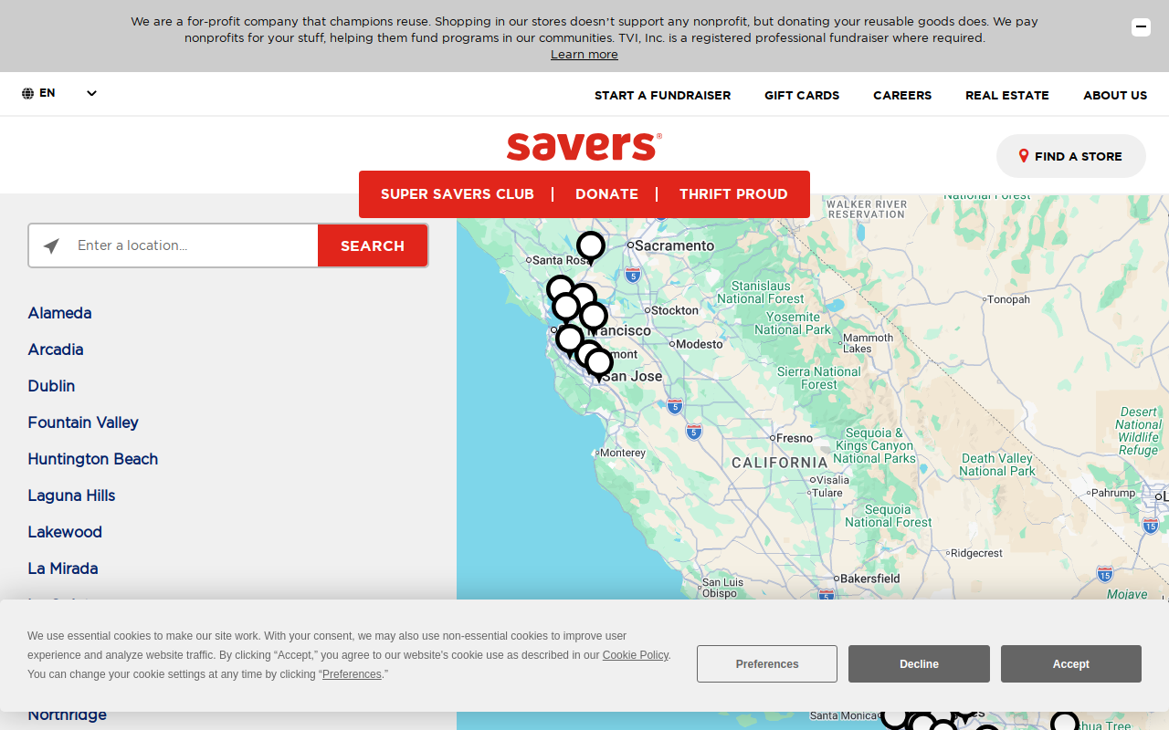 Donation Drop Spot website preview