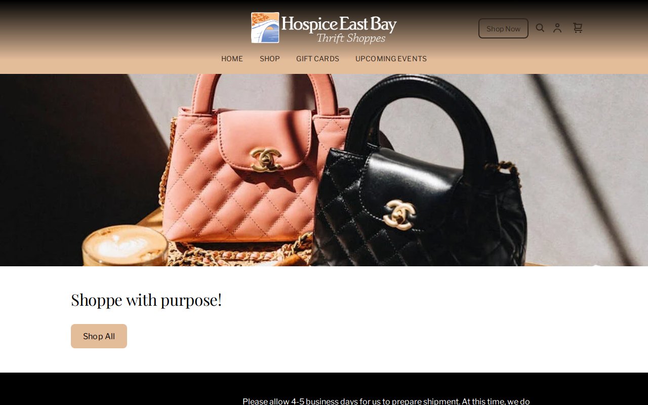 Hospice Thrift Shoppes website preview