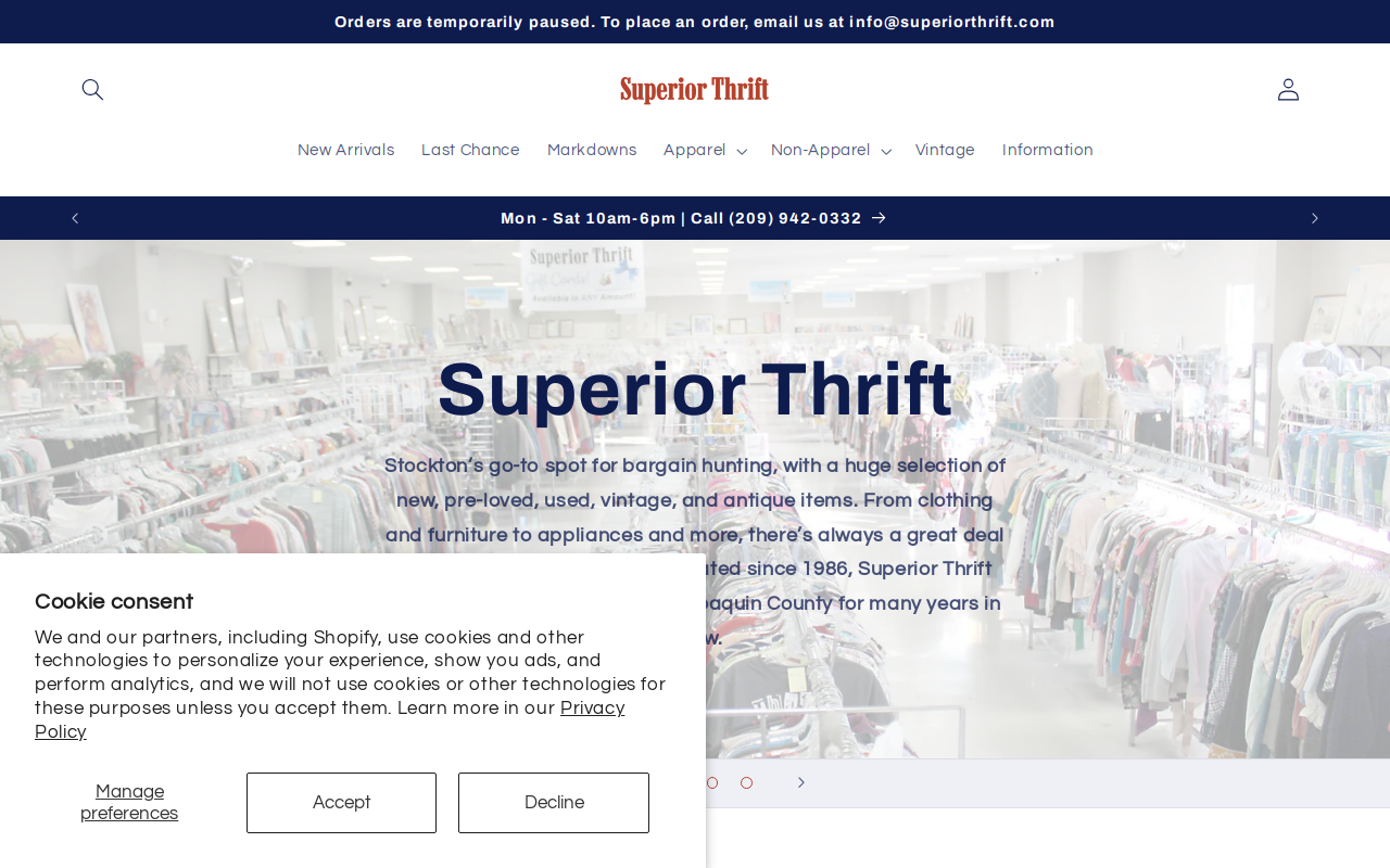 Superior Thrift Store website preview