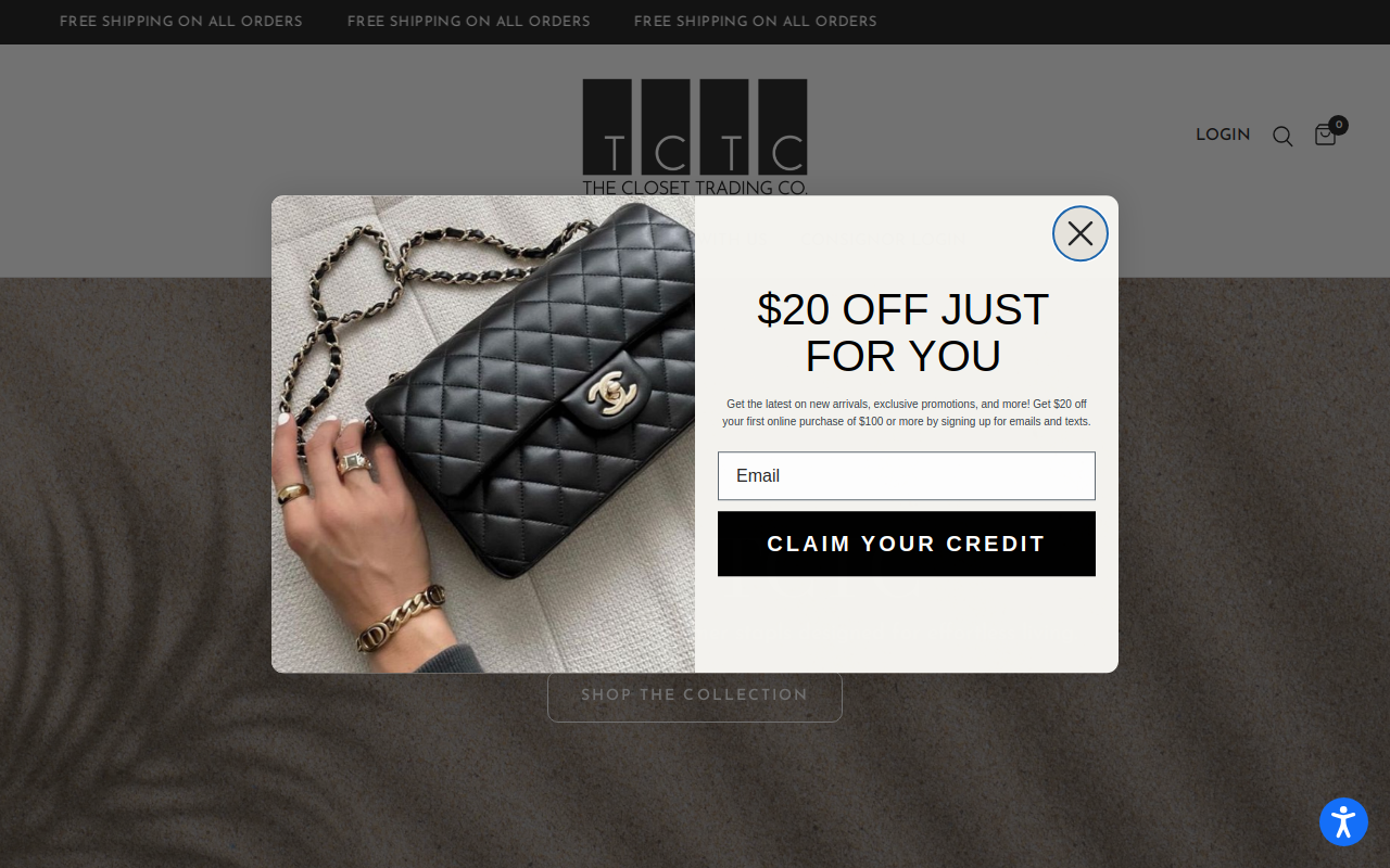 The Closet Trading Company website preview