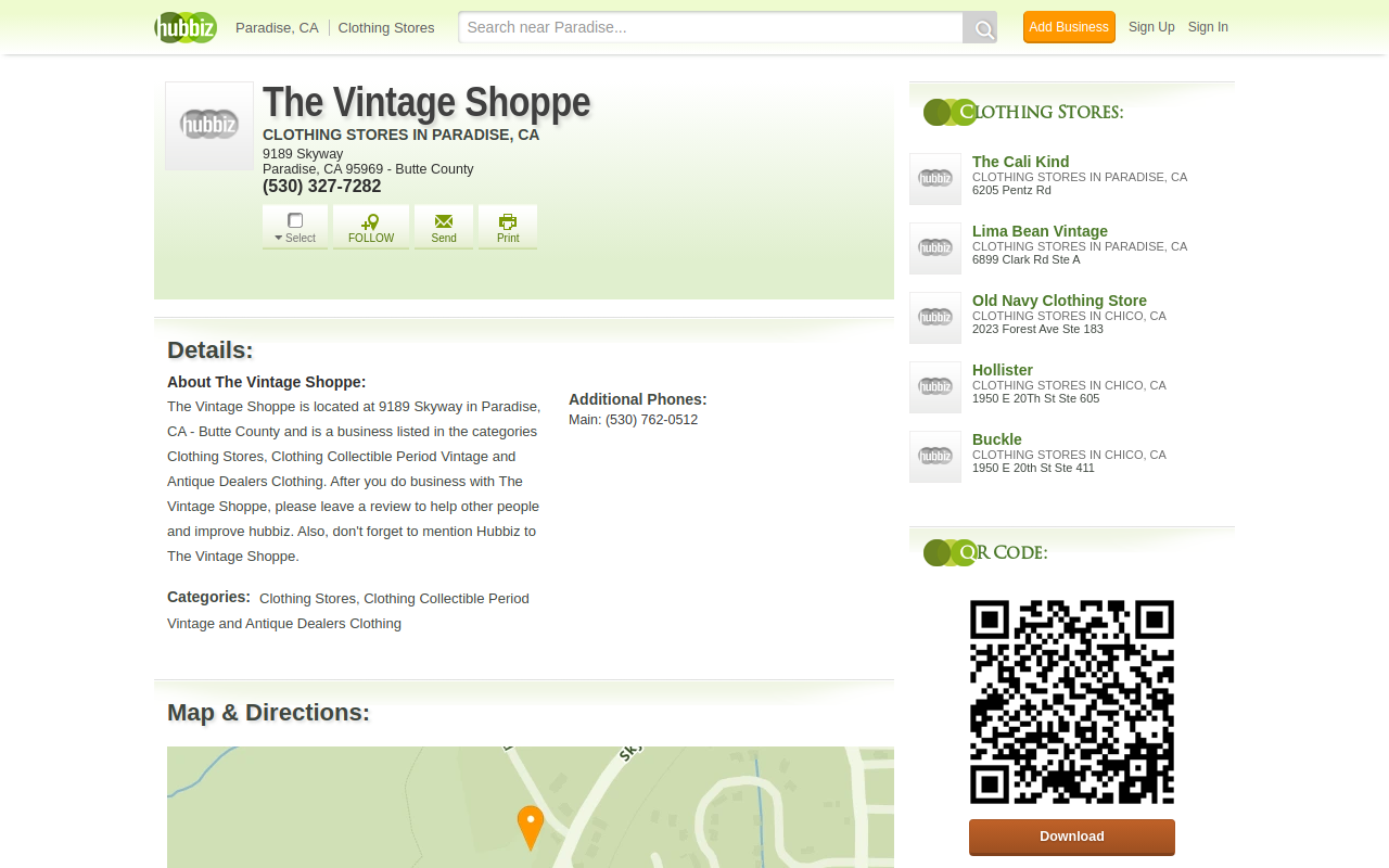 The Vintage Shoppe website preview