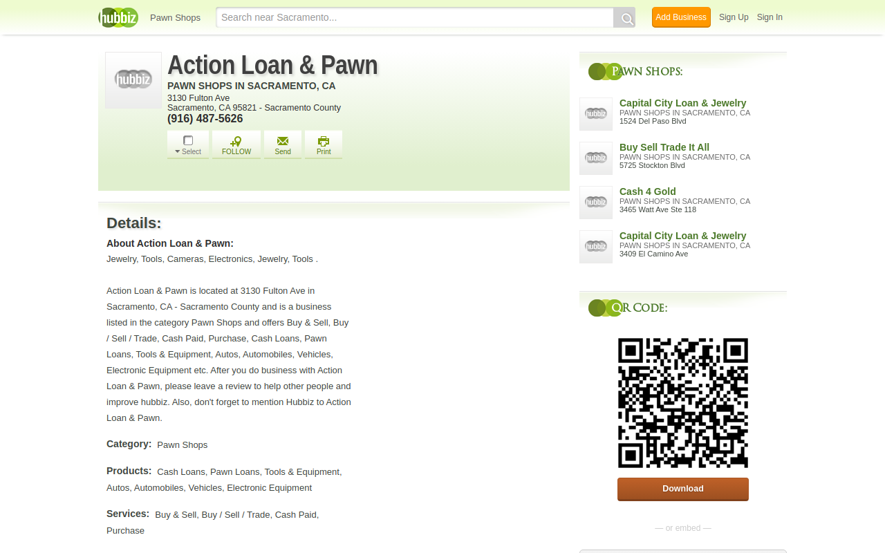 Action Loan & Pawn website preview