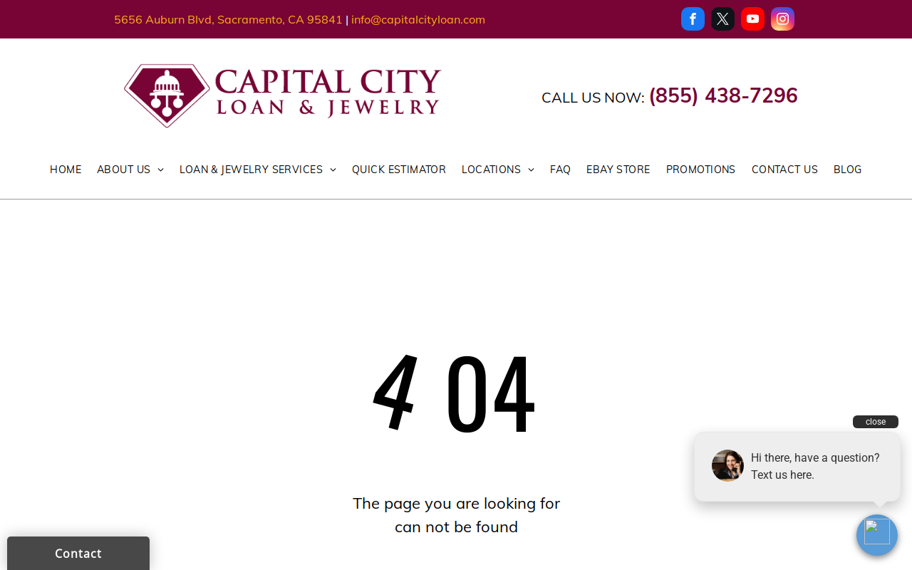 Capital City Loan & Jewelry website preview