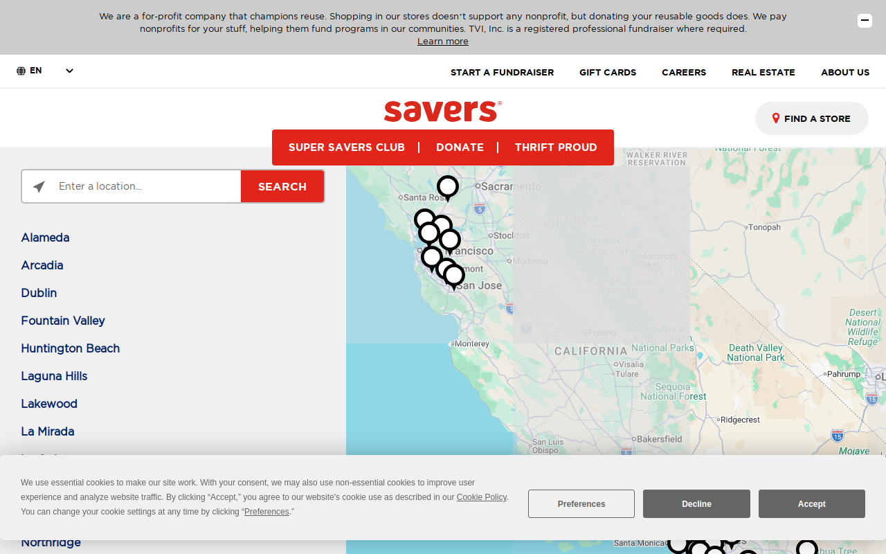 Donation Drop Spot website preview