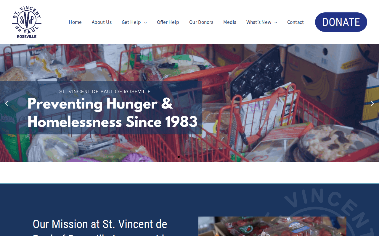 St Vincent De Paul website preview