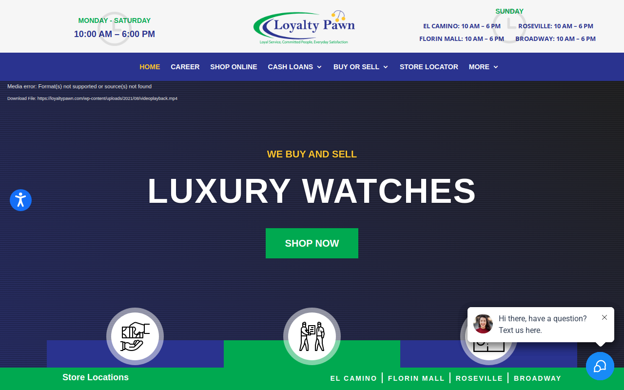 Loyalty Pawn website preview