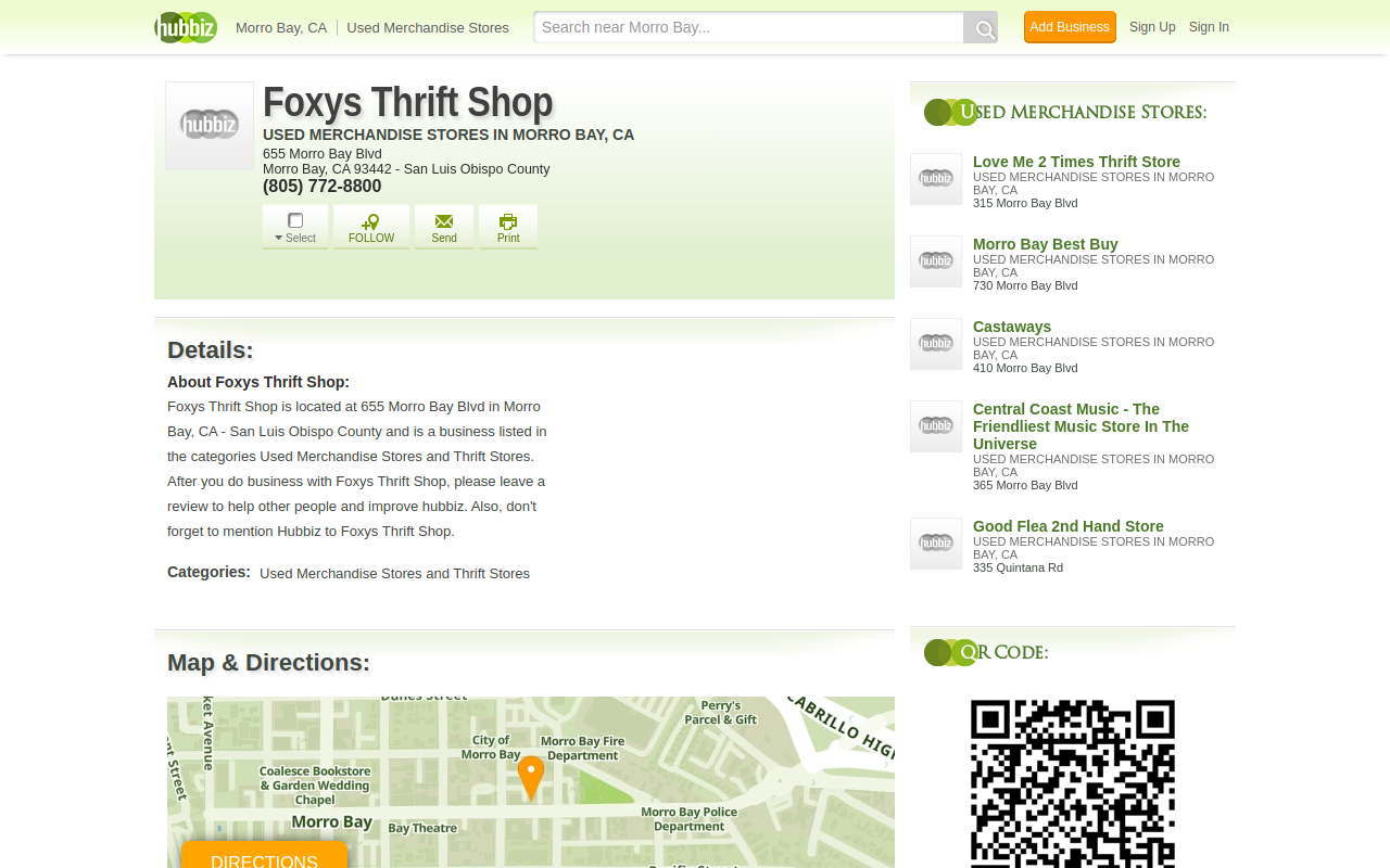 Foxys Thrift Shop website preview
