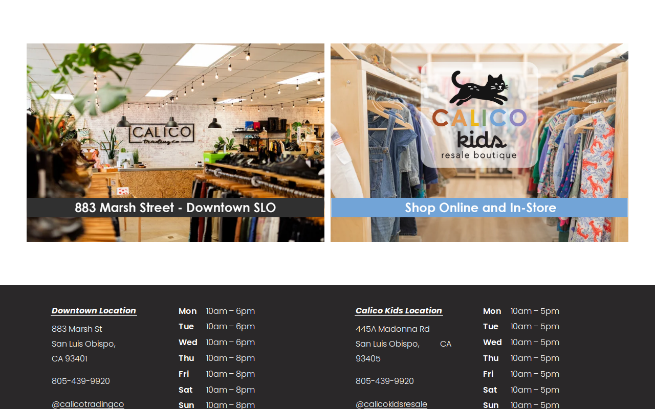 Calico Trading Co. website preview
