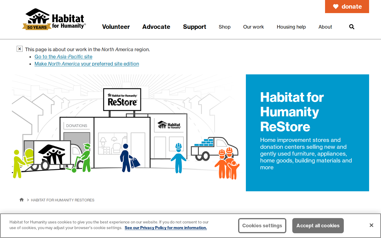 Habitat for Humanity ReStore South website preview