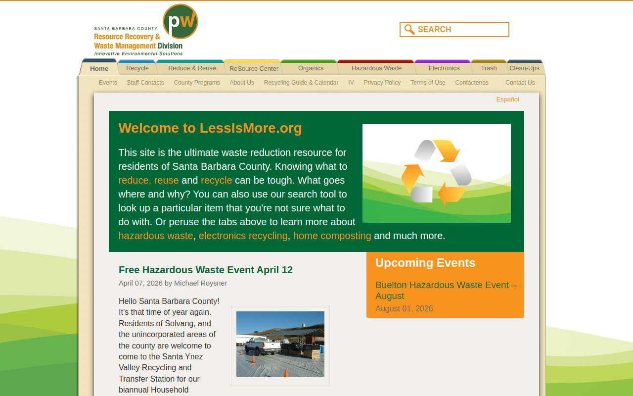 Main Thrift website preview