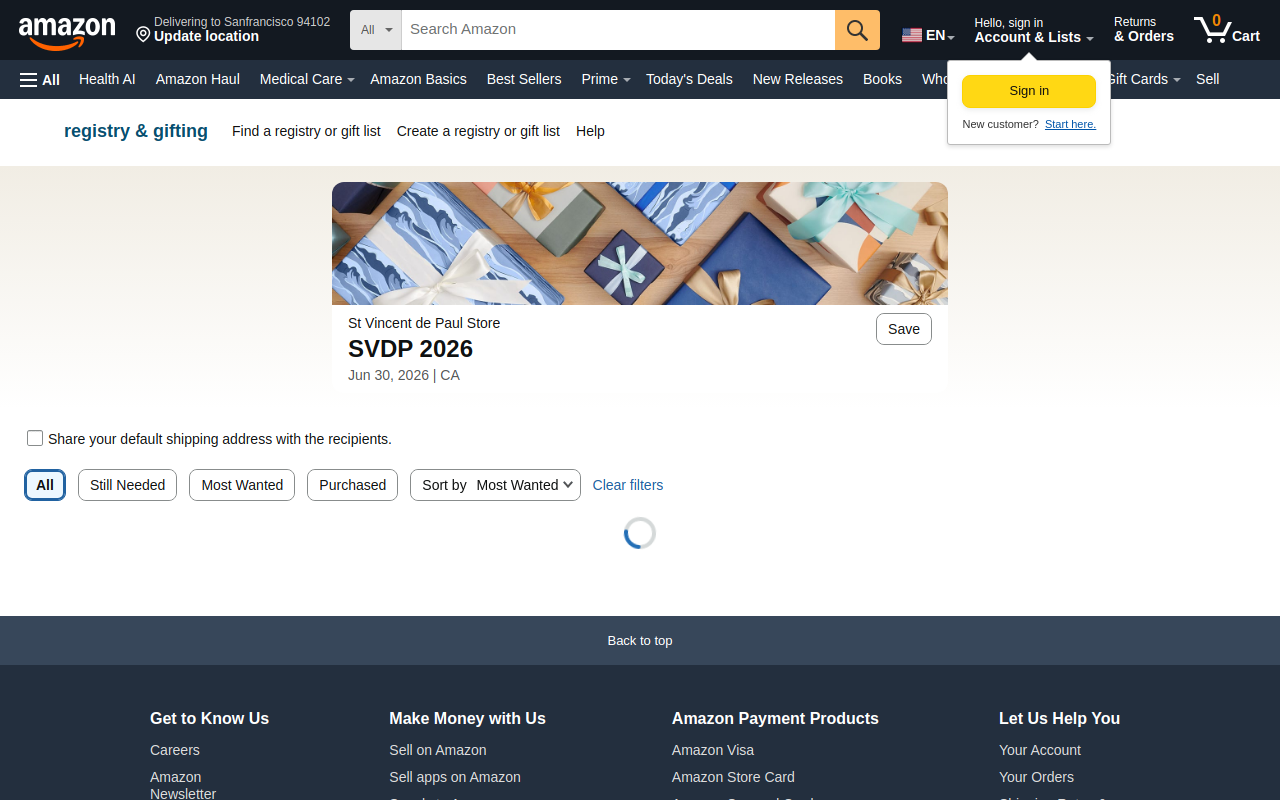 Saint Vincent De Paul website preview