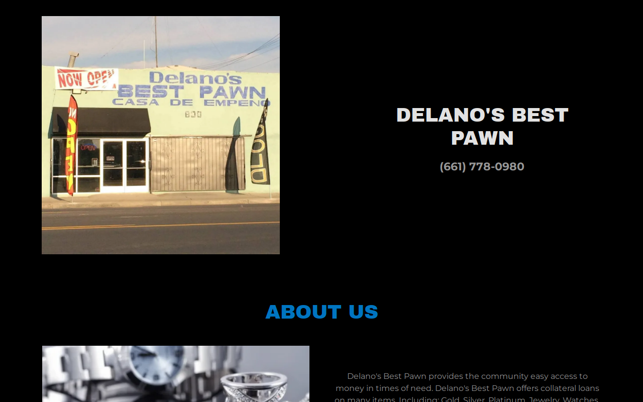 Delano'S Best Pawn website preview