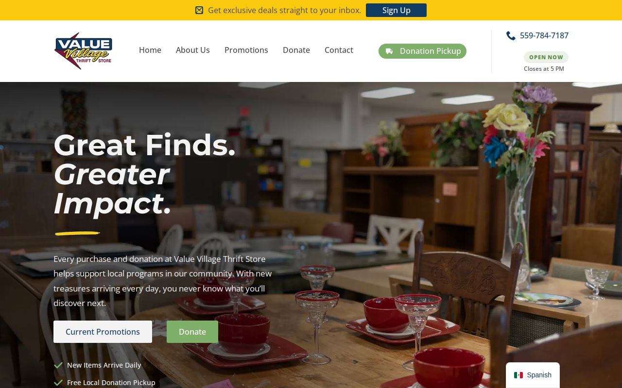 Value Village Thrift Store website preview