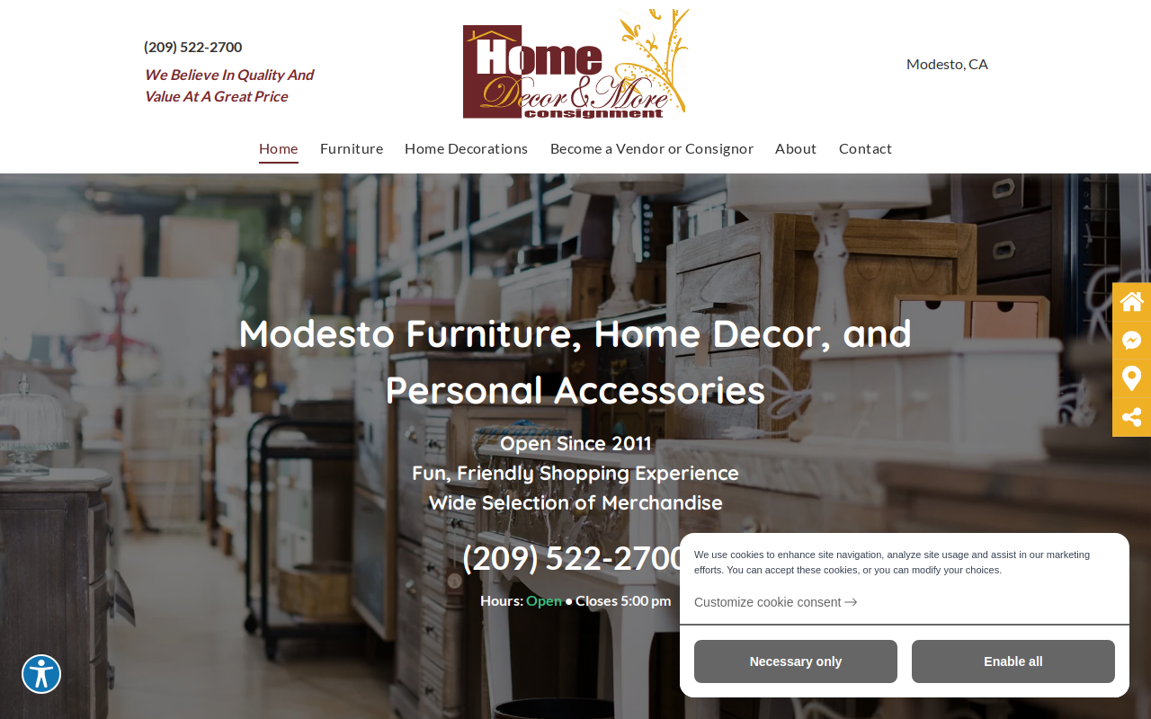 Home Decor & More Consignment website preview
