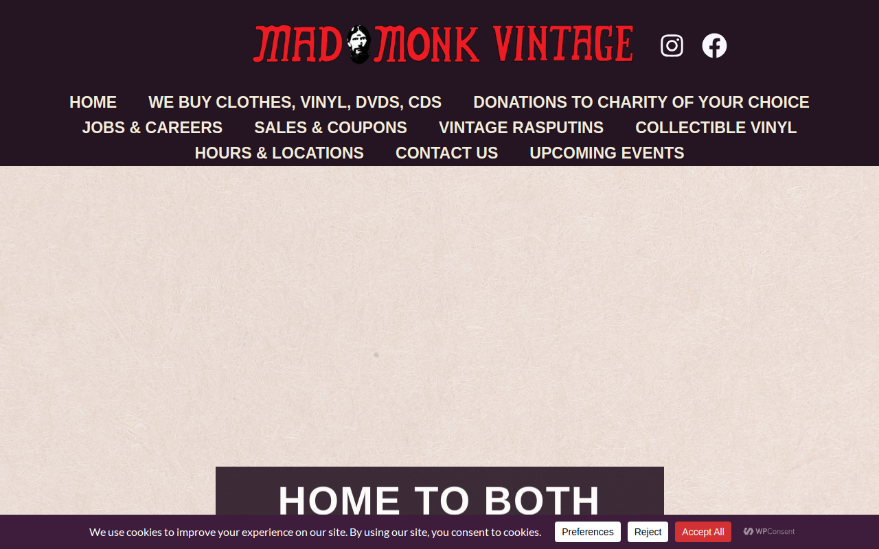 Mad Monk Vintage website preview