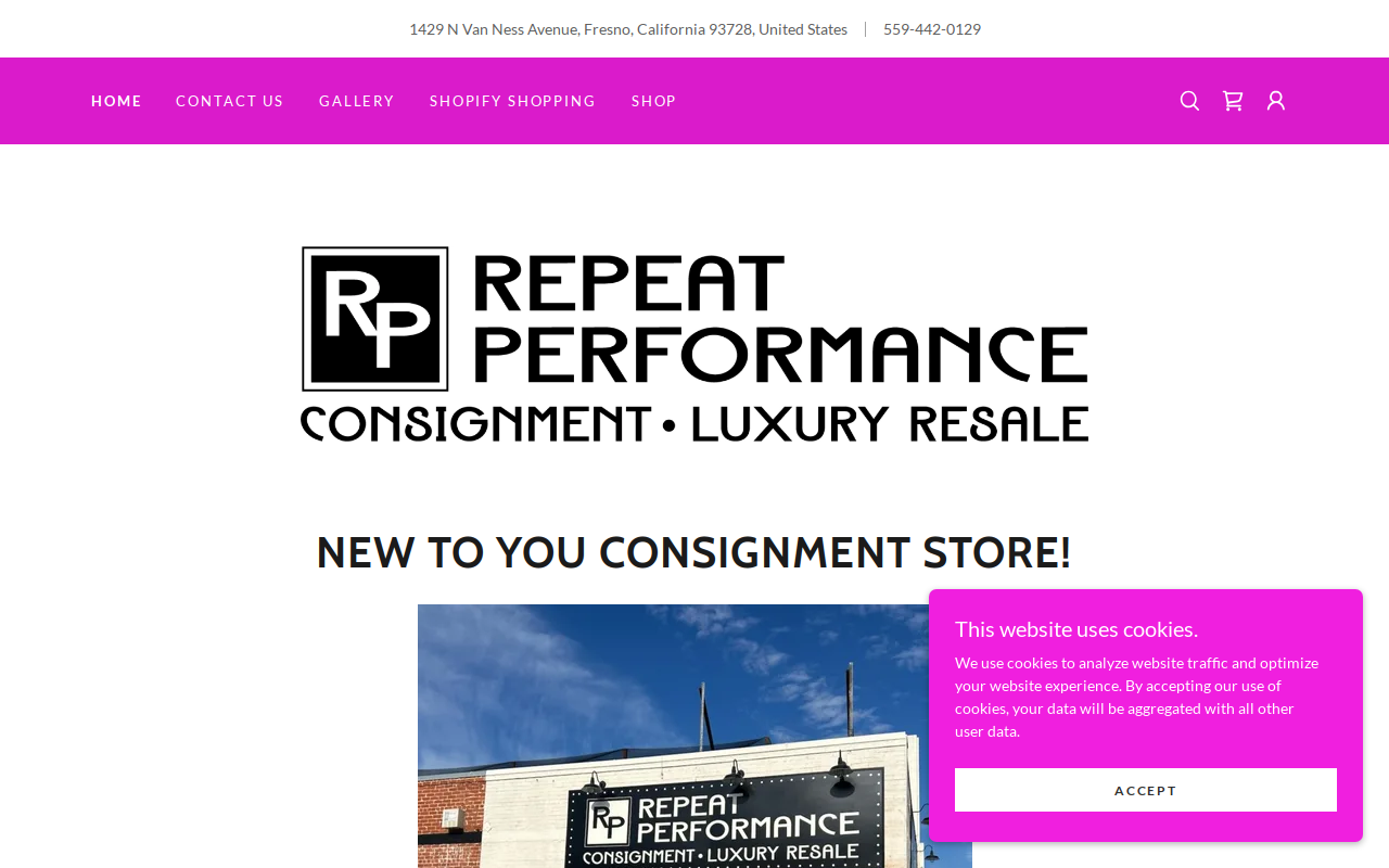 Repeat Performance Consignment Superstore website preview