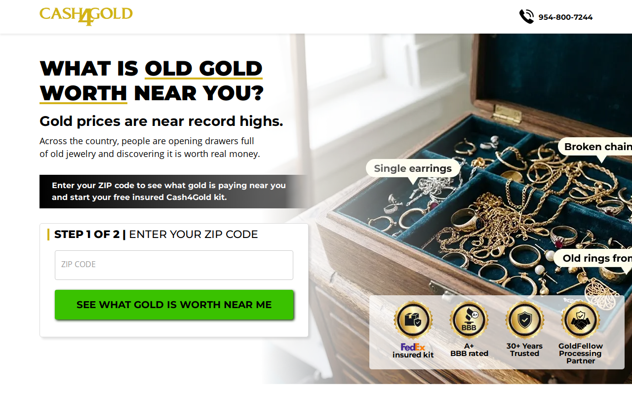 Cash 4 Gold website preview