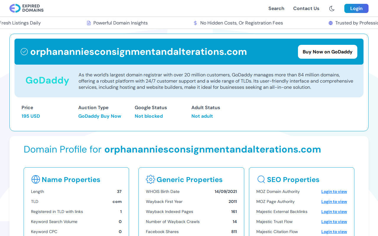Orphan Annies Consignment and Alterations website preview
