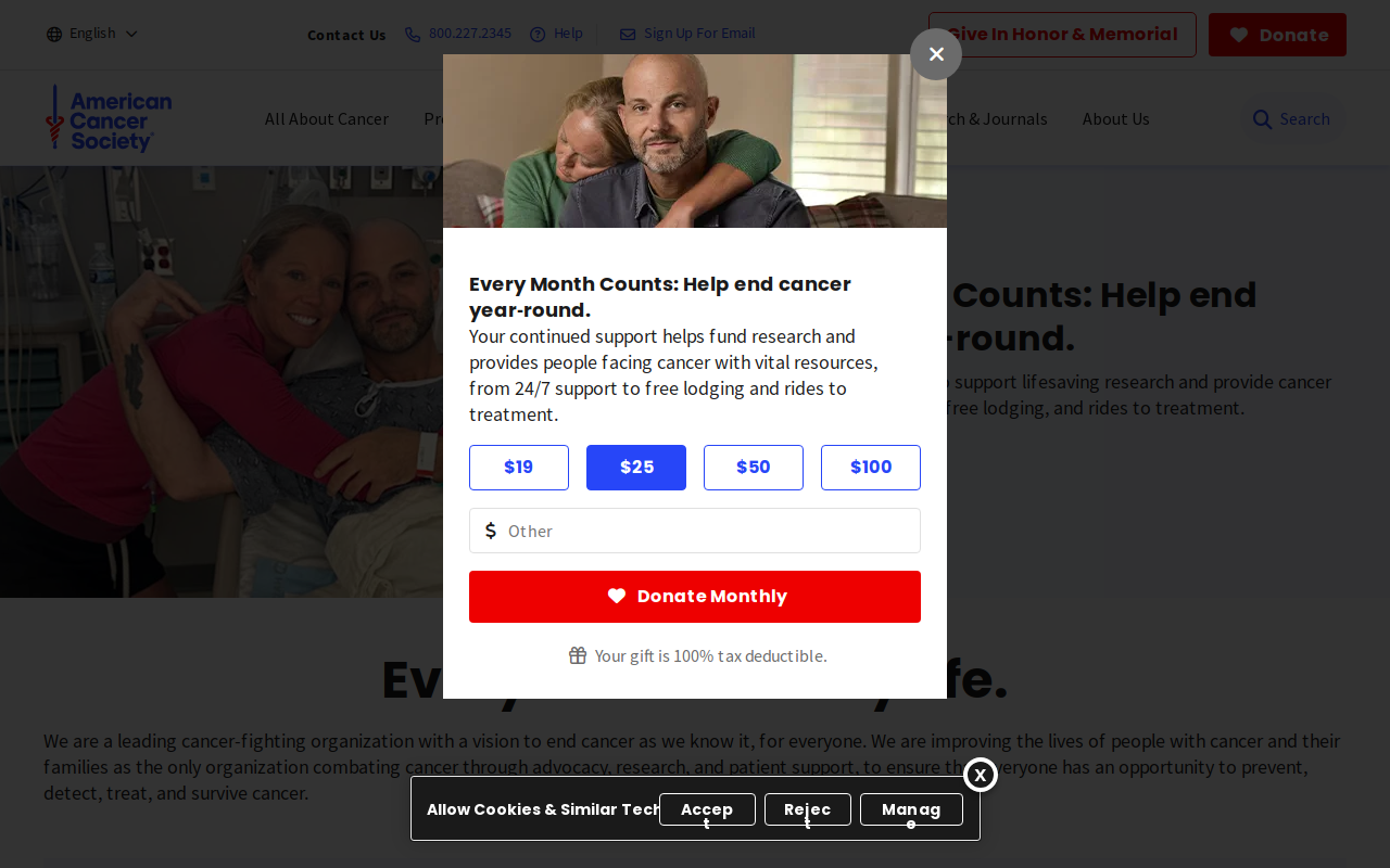 American Cancer Society Discovery Shop website preview